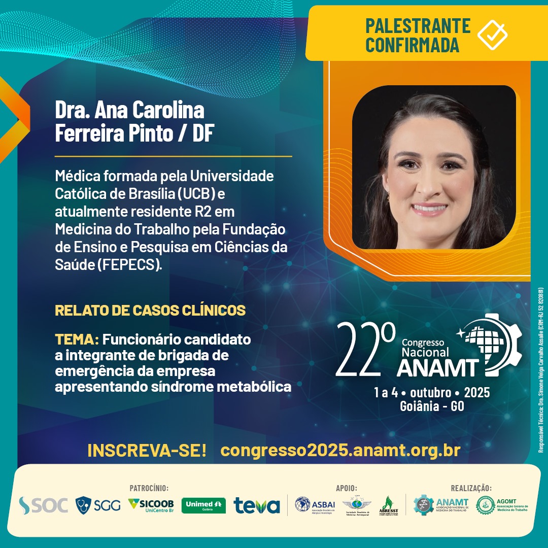 Post 100 - 22º Congresso ANAMT - Ana Carolina Ferreira Pinto