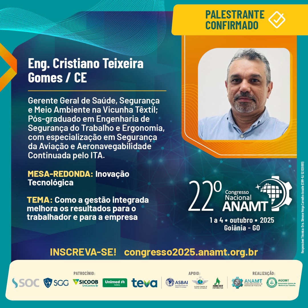Post 102 - 22º Congresso ANAMT - Cristiano Teixeira Gomes
