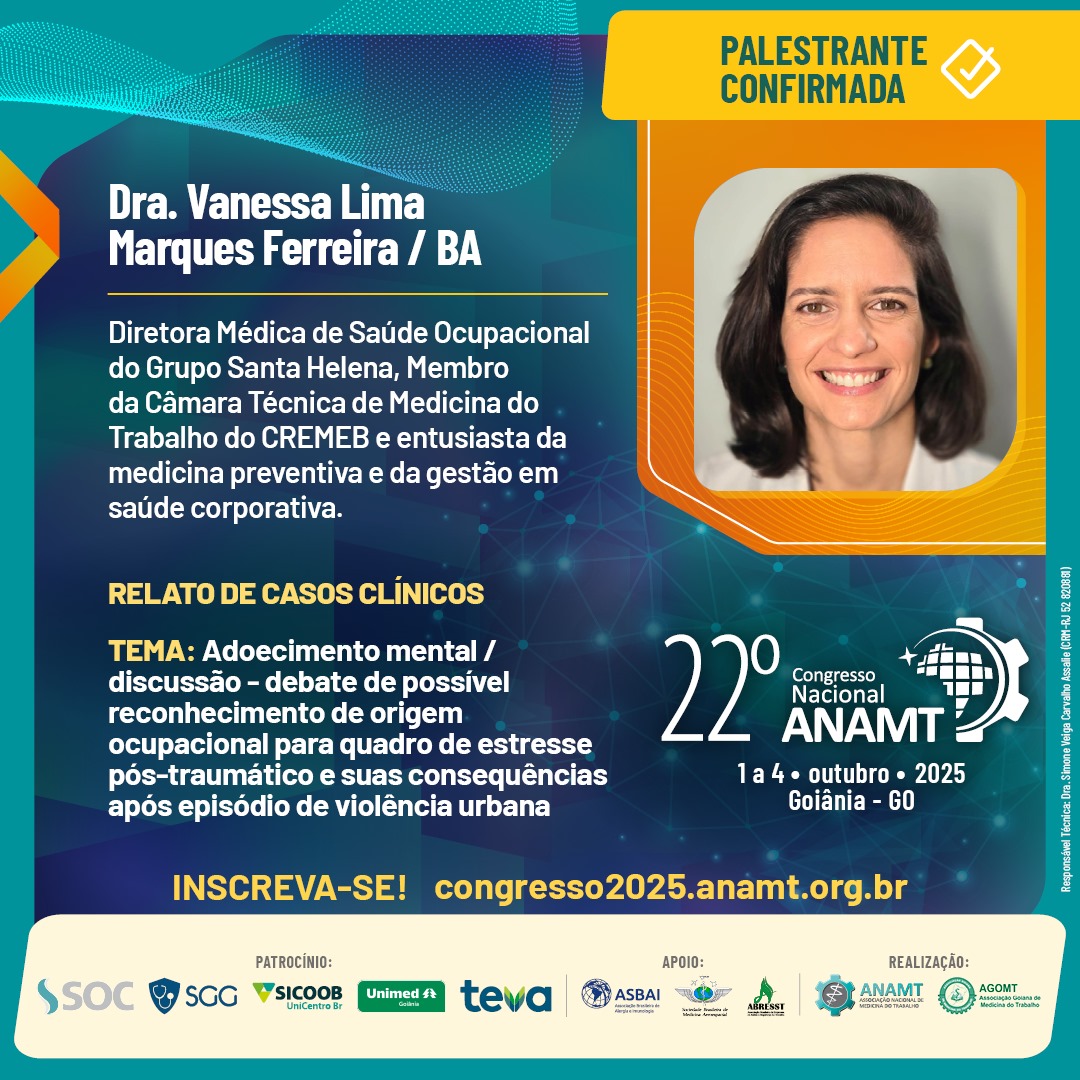 Post 104 - 22º Congresso ANAMT - Vanessa Lima Marques Ferreira