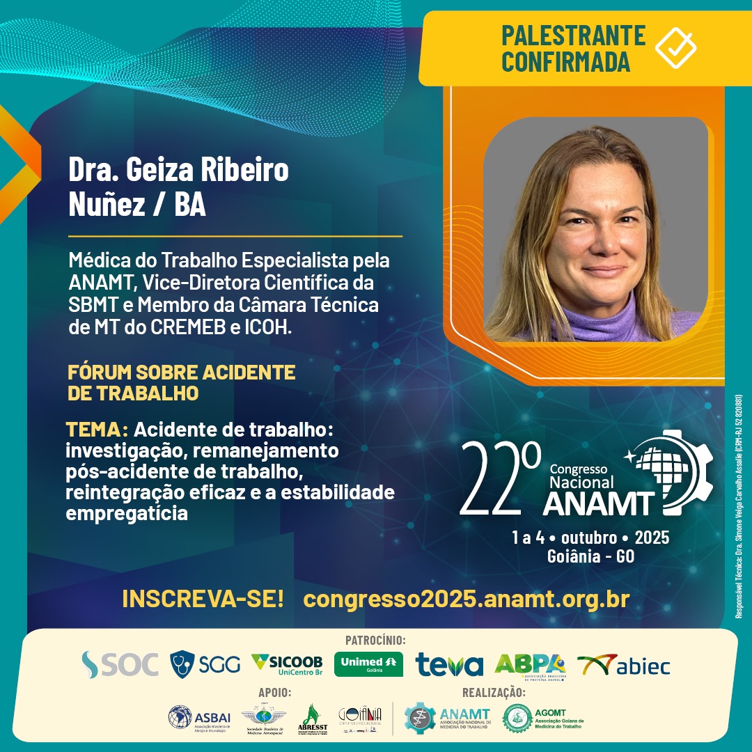 Post 118 - 22º Congresso ANAMT - Geiza Ribeiro Nuñez